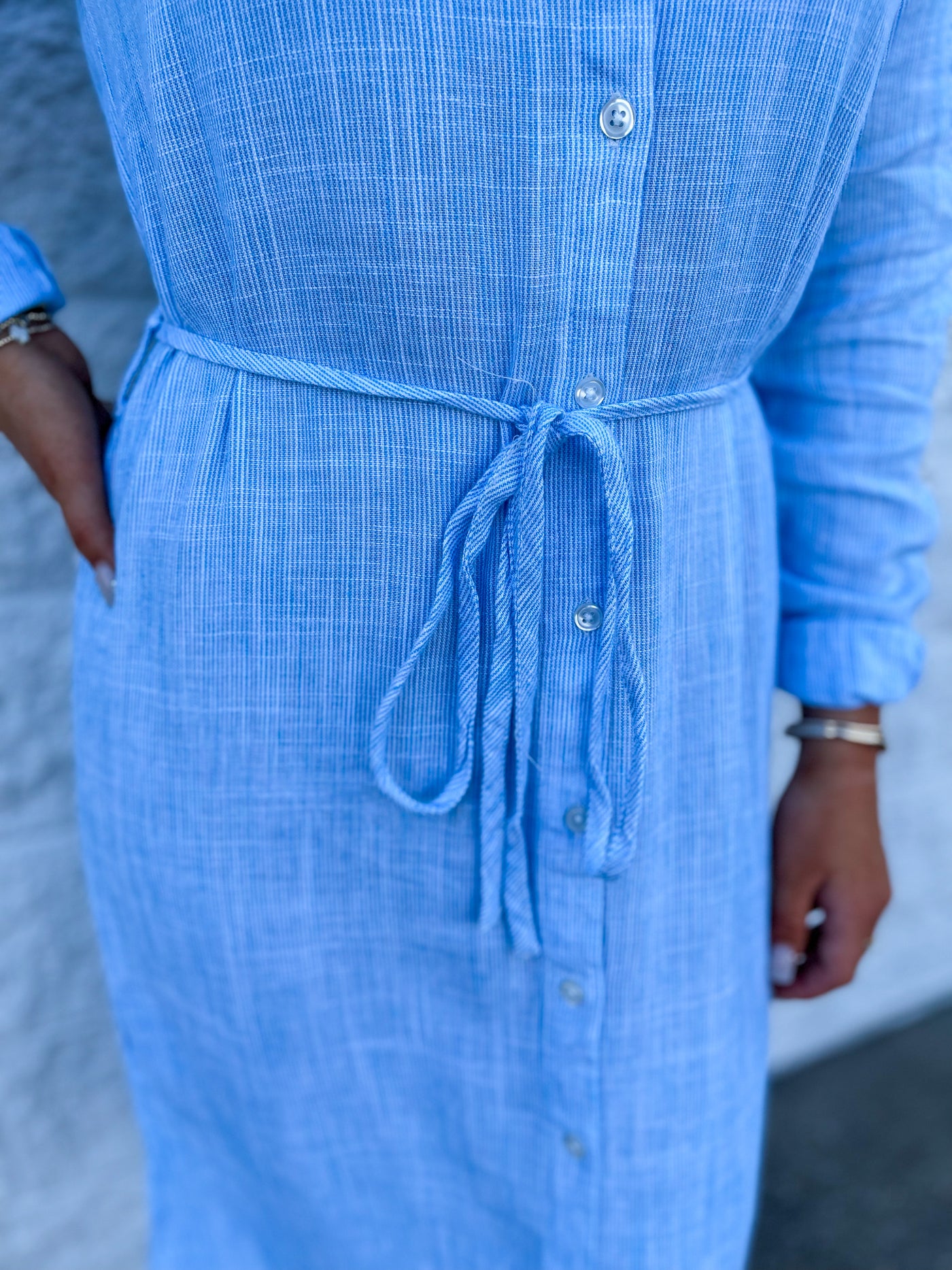 Blue Microstripe Ainsley Dress