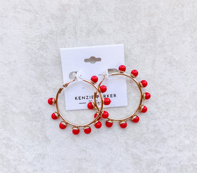 Camila Ball Trimmed Hoops