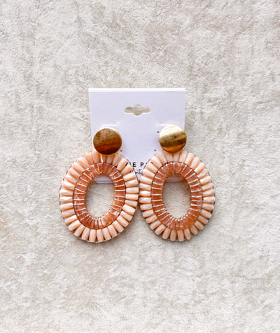 Zoe Glass Beads Oval Earrings