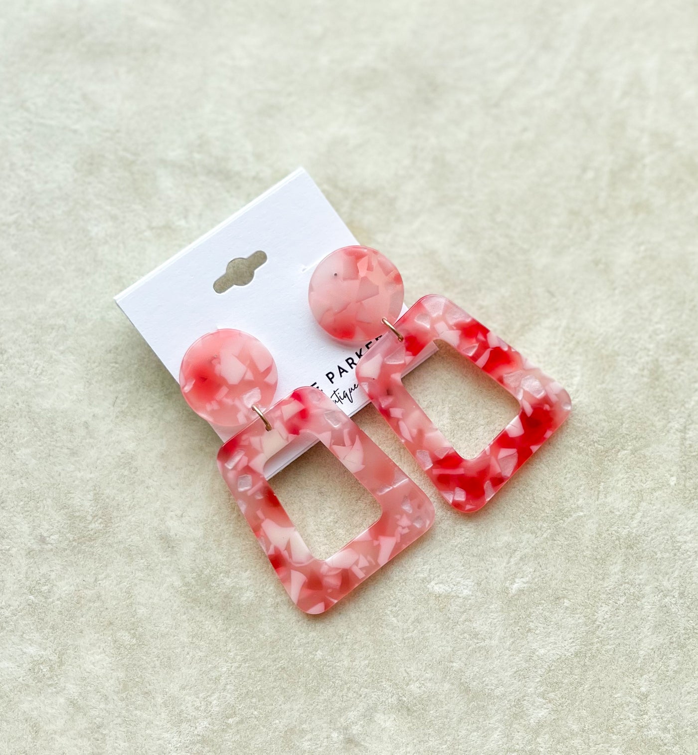 Acrylic Disk&Trapezoid Earrings