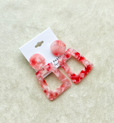 Acrylic Disk&Trapezoid Earrings