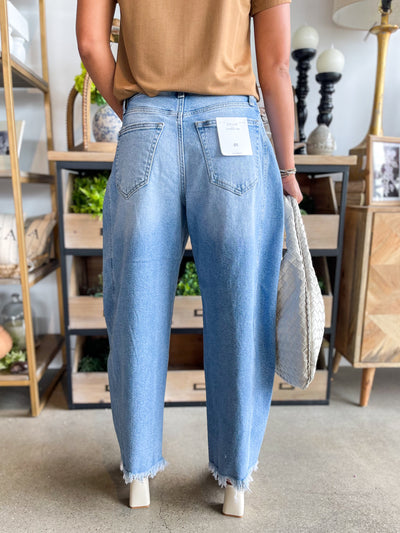 Cello Light Mid Waist Barrel Jean