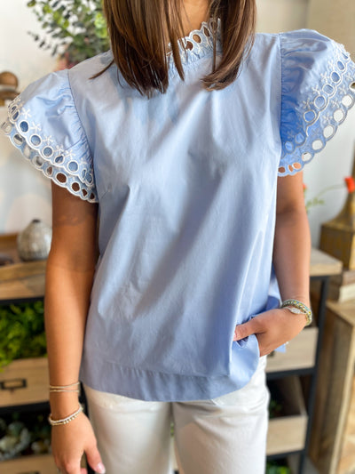 Jodiful Powder Blue Vera Top