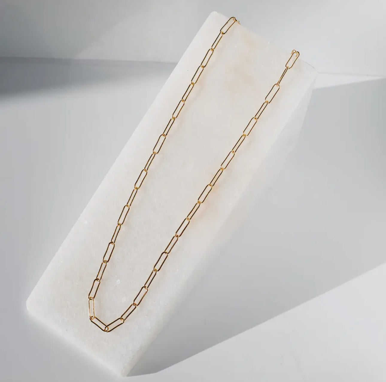 Gilded 18” Paper Clip Gold Necklace