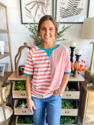 Peach Stripe Jackie Top