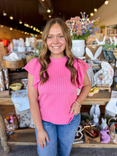 Pink Kassidy Ruffle Sleeve Top