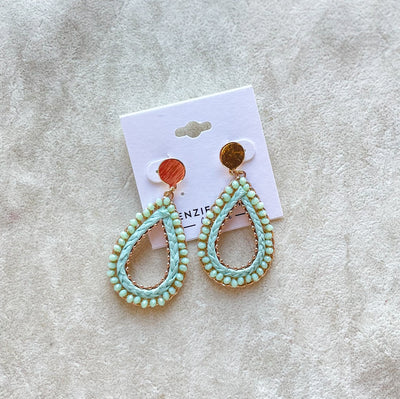 Braided Raffia Teardrop Earrings