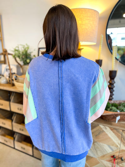 Easel Peri Blue Tamar Top