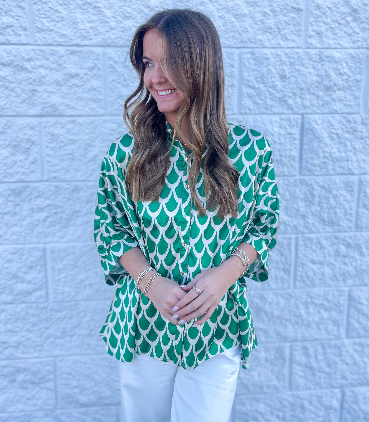 Green Loose Fit Dahlea Top