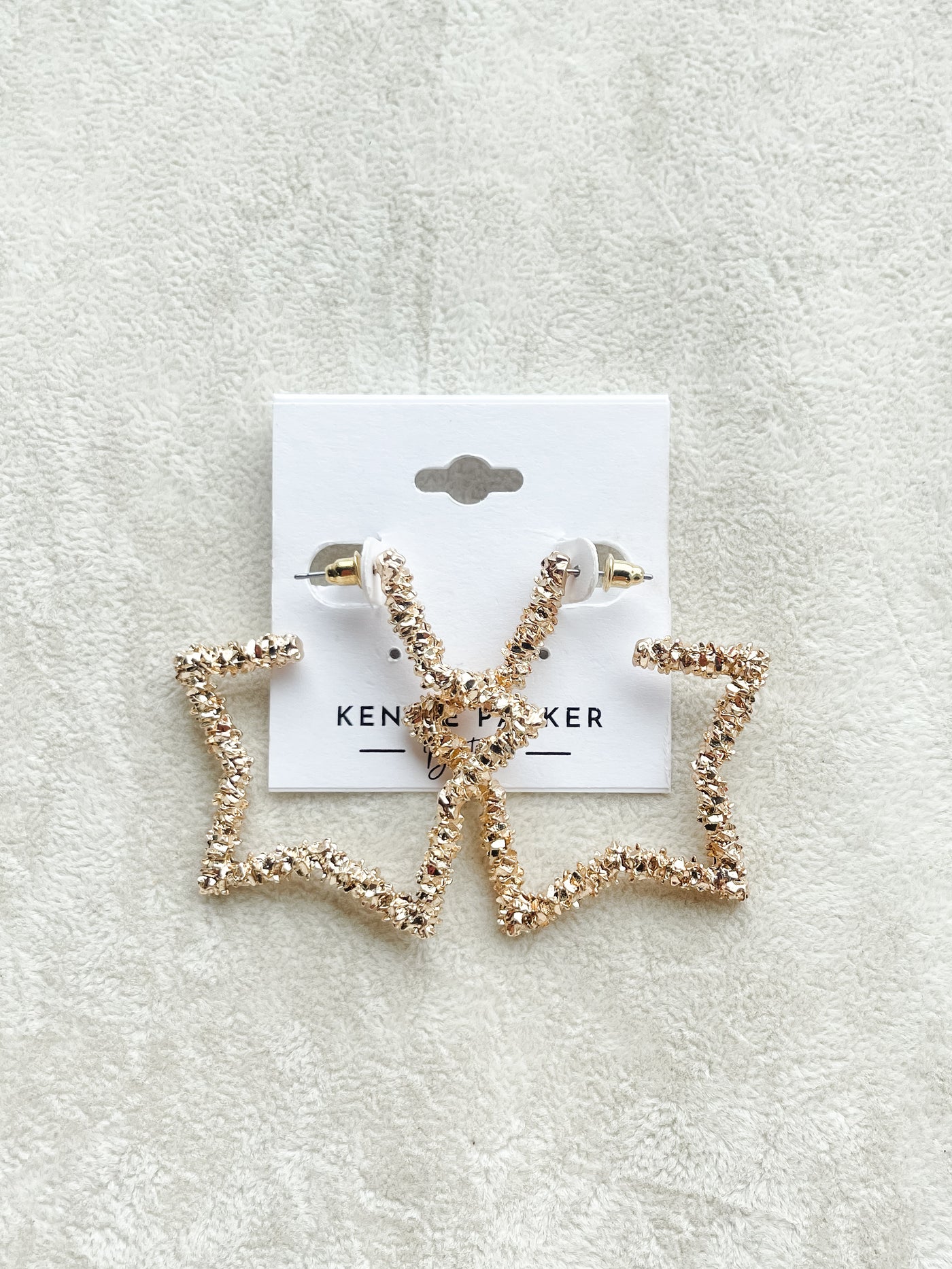 Charlotte Textured Star Hoops