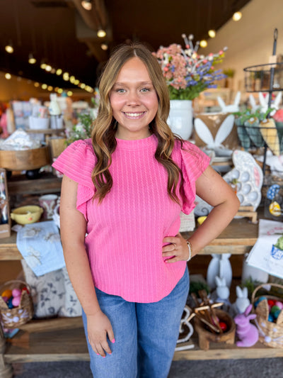 Pink Kassidy Ruffle Sleeve Top