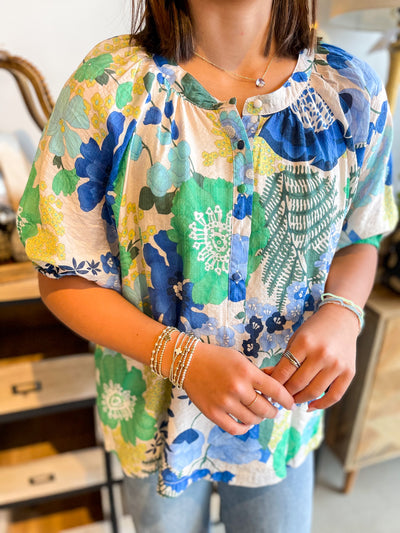 Umgee Blue Mix Tess Top