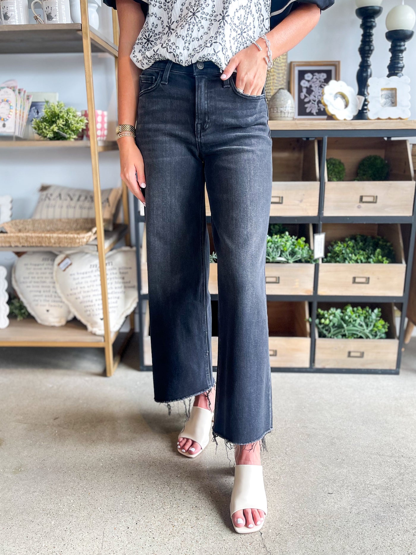 Flying Monkey High Rise Ankle Wide Jean