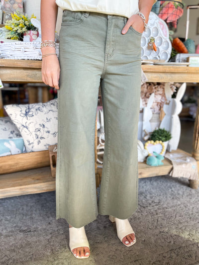 Easel Ash Olive Soft Stretch Twill Pants