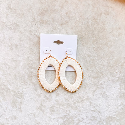 Eleanor Wrapped Raffia Oval Earrings