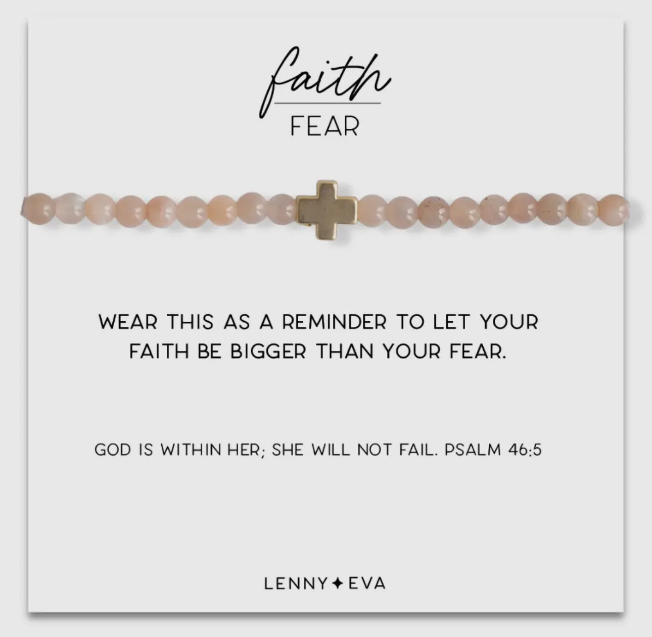 Faith Over Fear Sunstone Cross Bracelet
