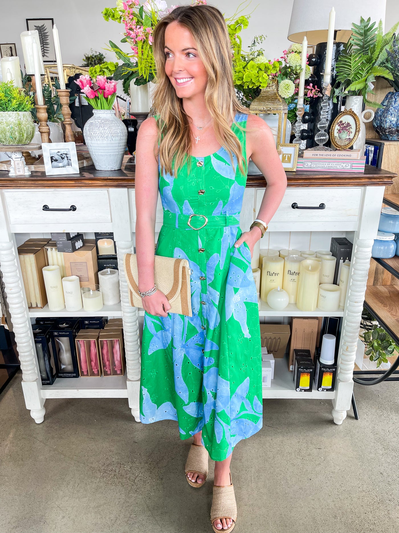 entro green dress Candy Cane Striped Seersucker Dress
