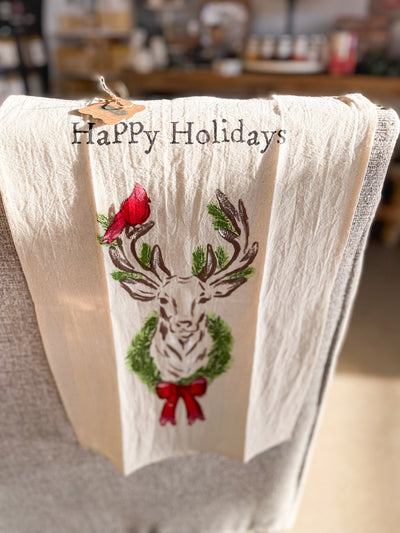 Flour Sack Christmas Tea Towel