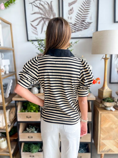 Black Stripe Monica Top