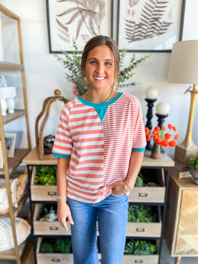 Peach Stripe Jackie Top