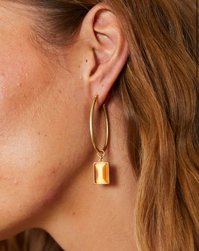 Spartina Chateau Hoop Earrings Optic Sunstone