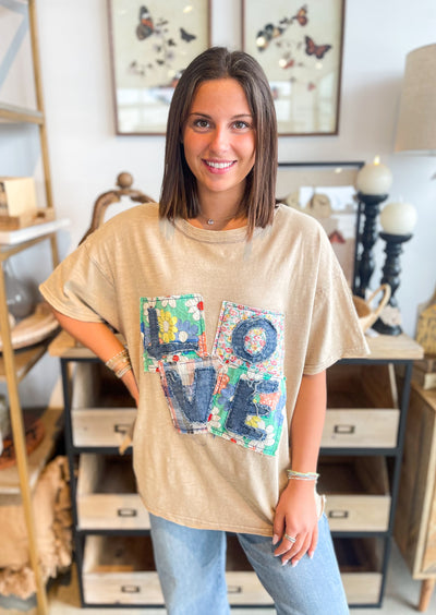 Easel Mushroom Love Patch Shirt