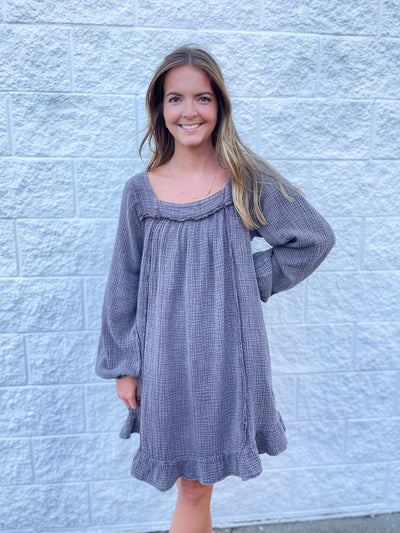 Easel Ash Cotton Gauze Dress