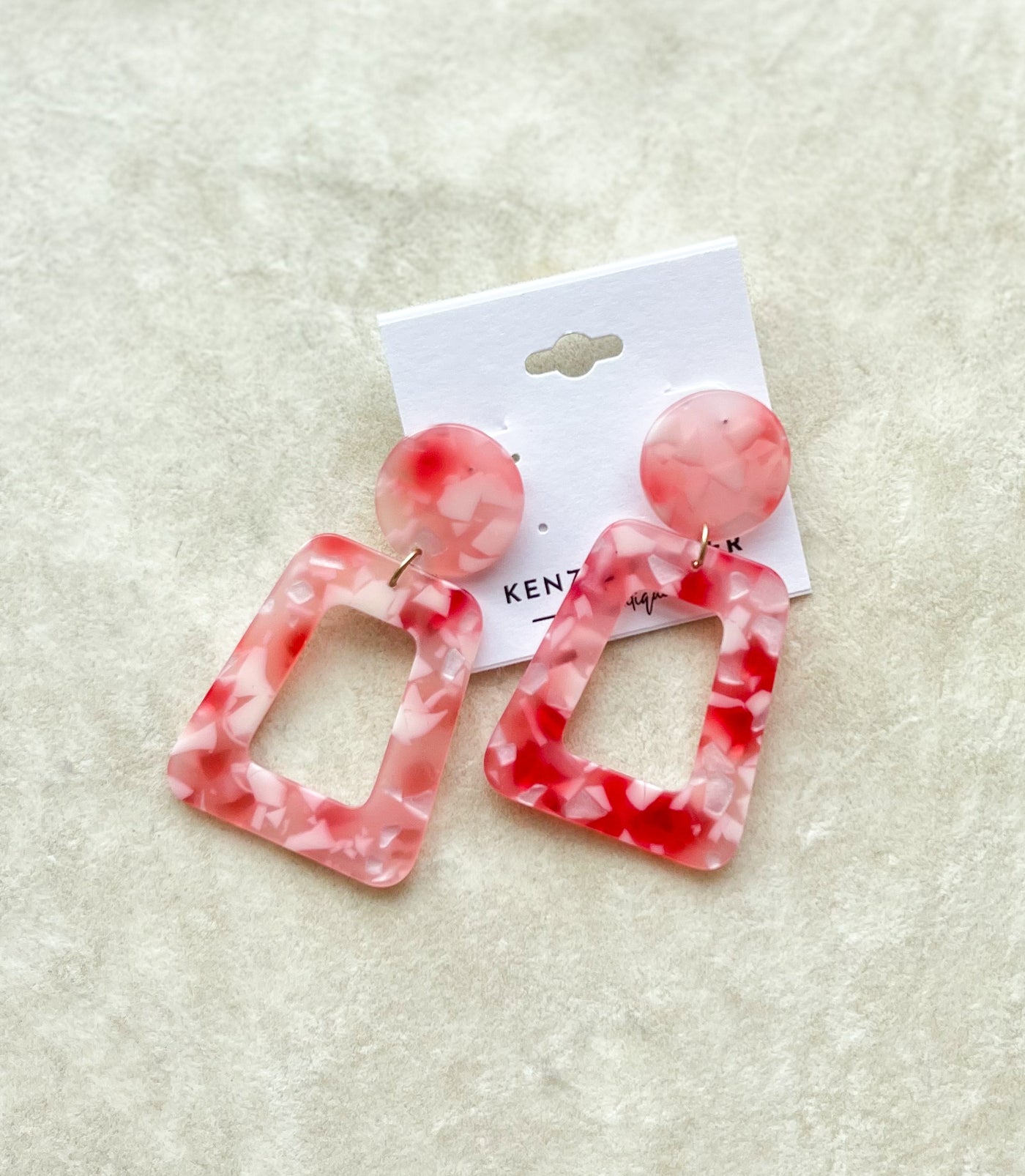 Acrylic Disk&Trapezoid Earrings