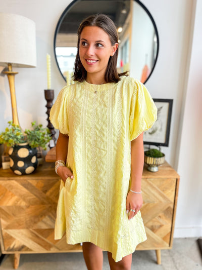Umgee Iced Lemon Ivy Dress