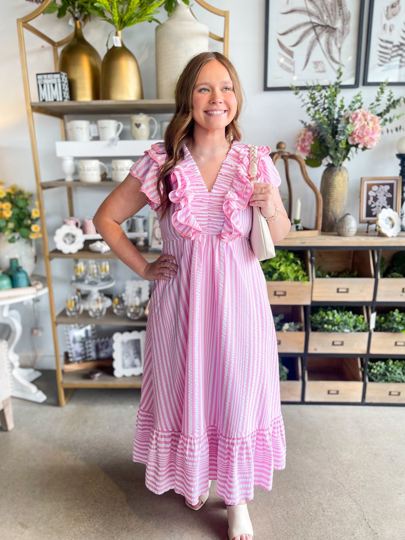 Umgee Pink Stripe Bethany Dress