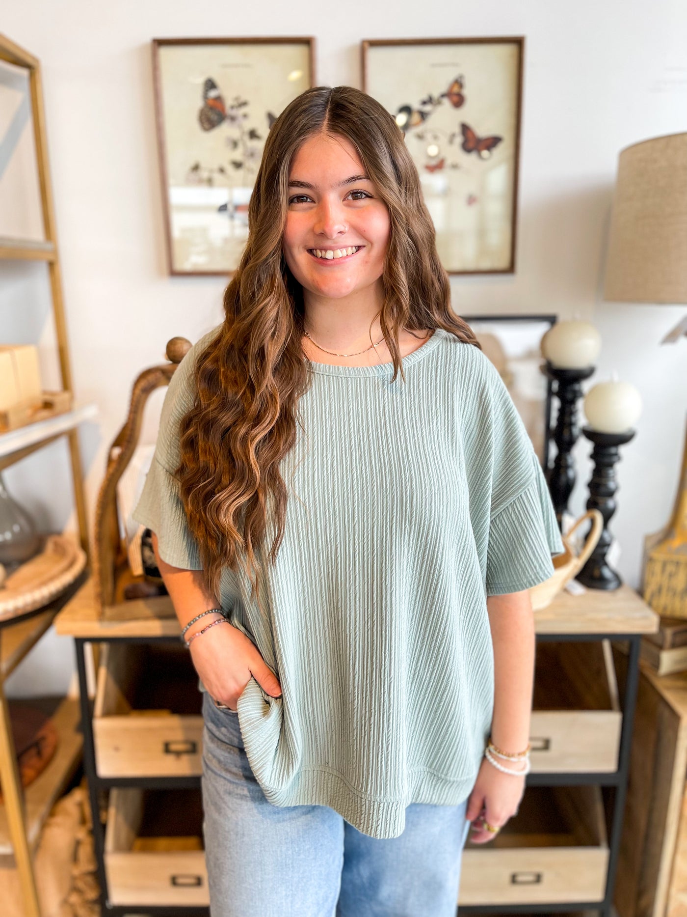 Dusty Blue Shoni Top