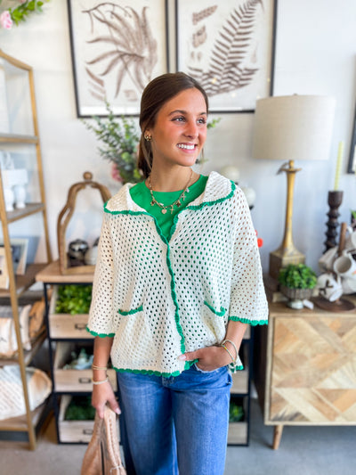 Ivory Green Whitley Top