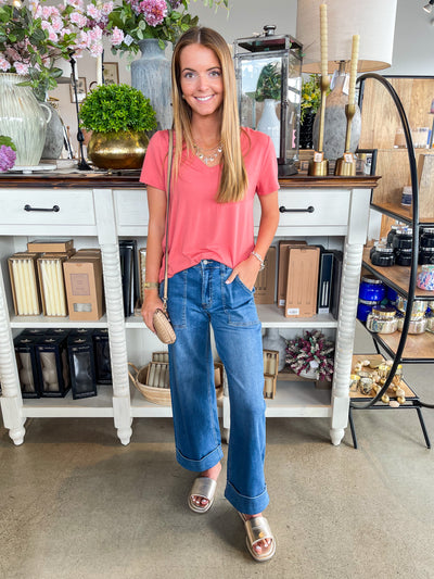 Vervet Enviably Super Soft Cuff Wide Jean
