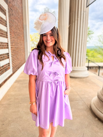 Zuri Entro Lilac Bow Dress
