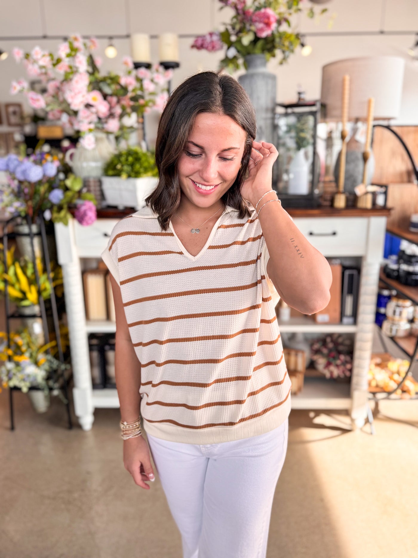 Mocha Stripe Ashley Top