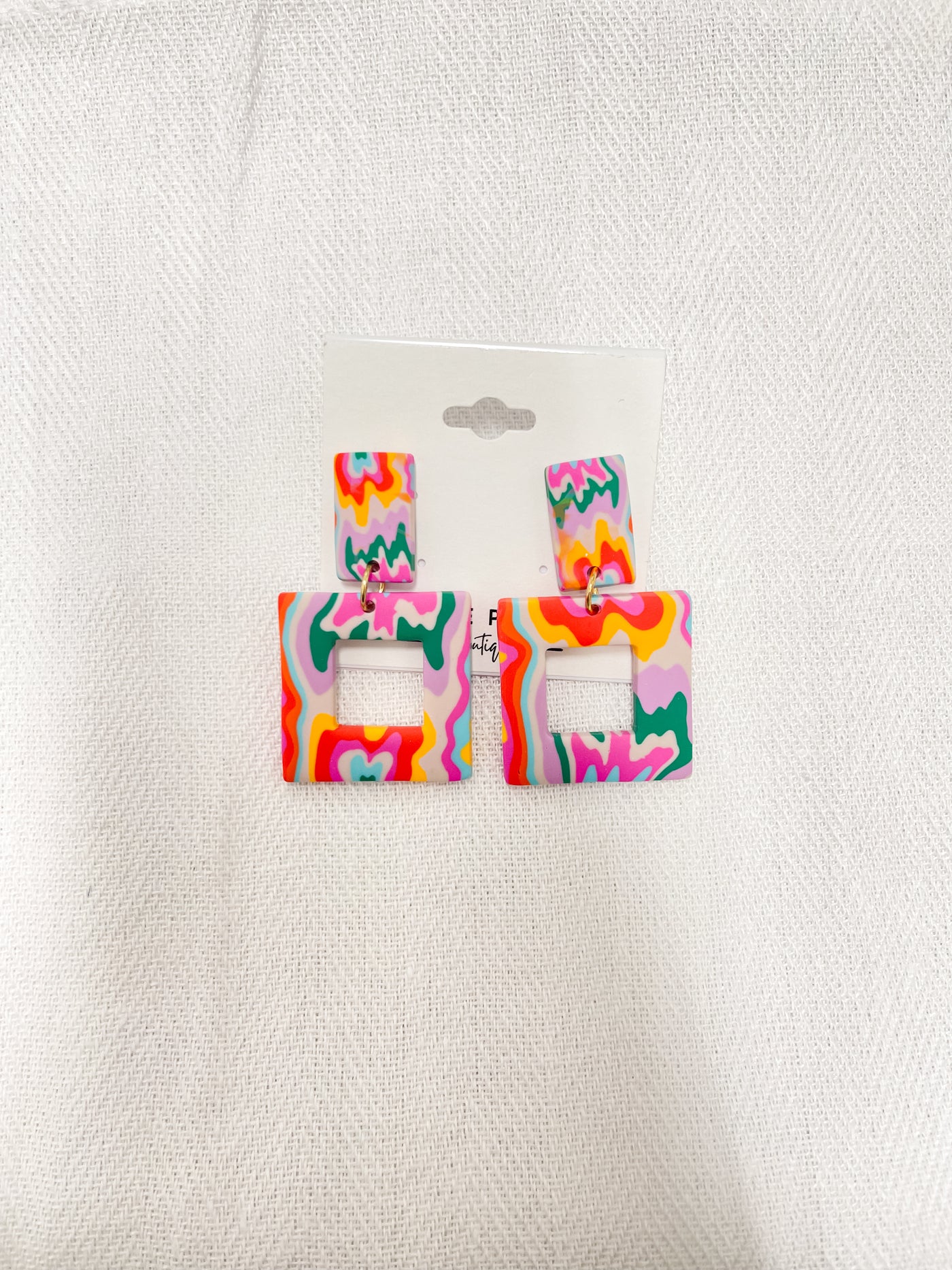 Fuchsia Florence Clay Marble Earring