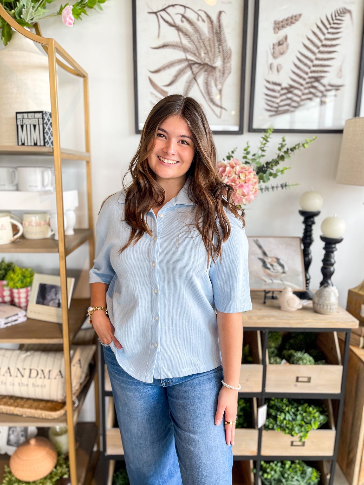 Blue Walker Top