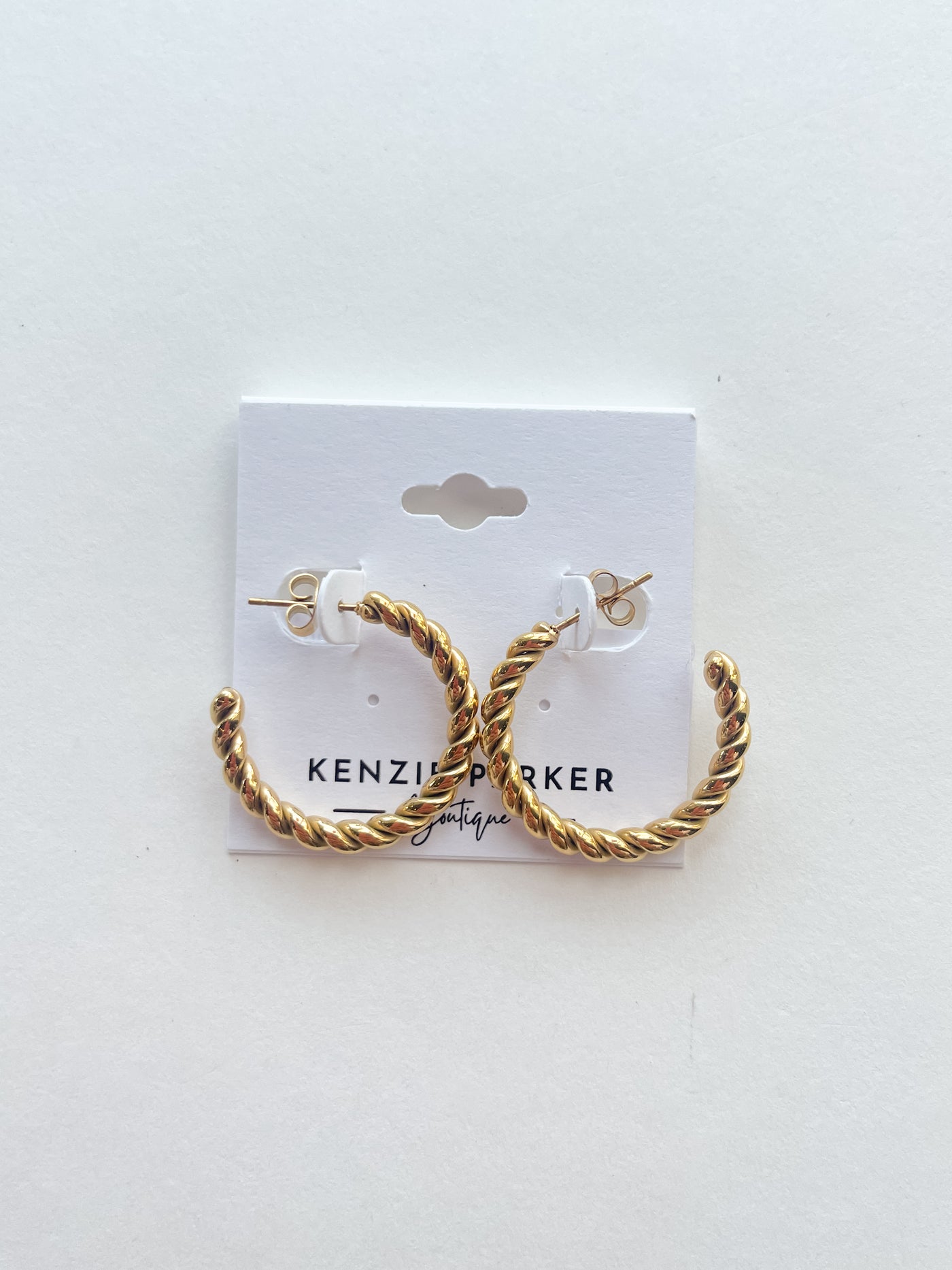 Waterproof Twisted Cable Hoop Earnings