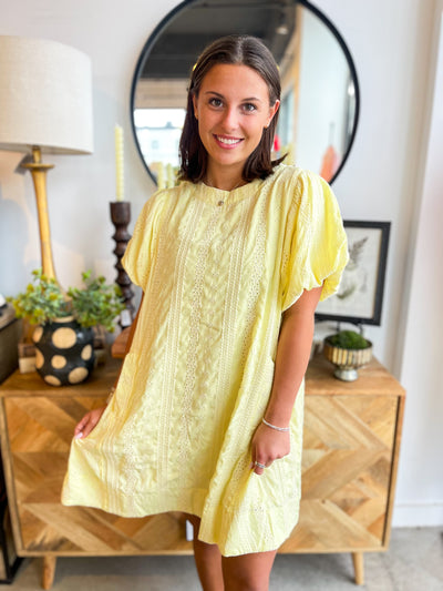Umgee Iced Lemon Ivy Dress