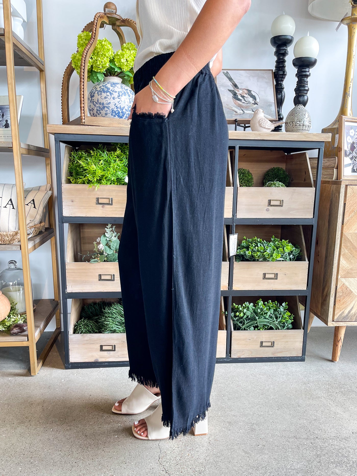 Umgee Black Wide Leg Pants