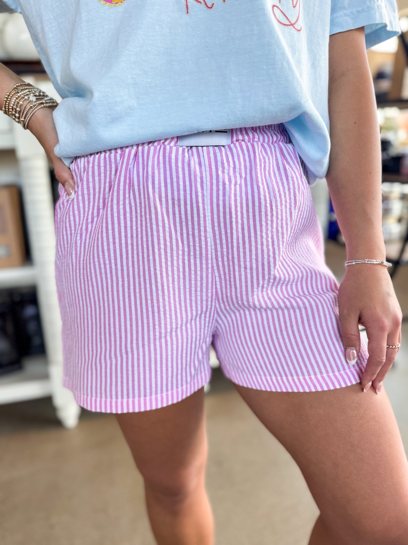 Pink Stripe Boxer Shorts
