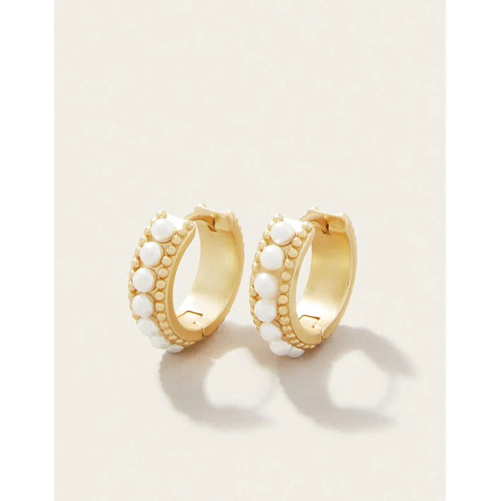 Midi Hoop Earrings Pearl