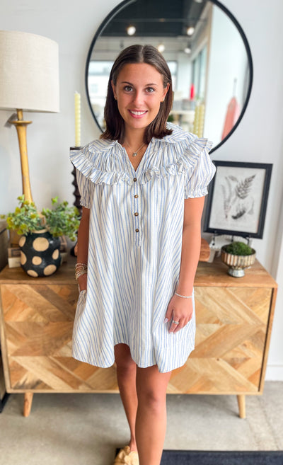 Umgee Blue Stripe Tonia Dress