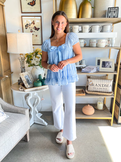 Amber Umgee Blue Bow Top