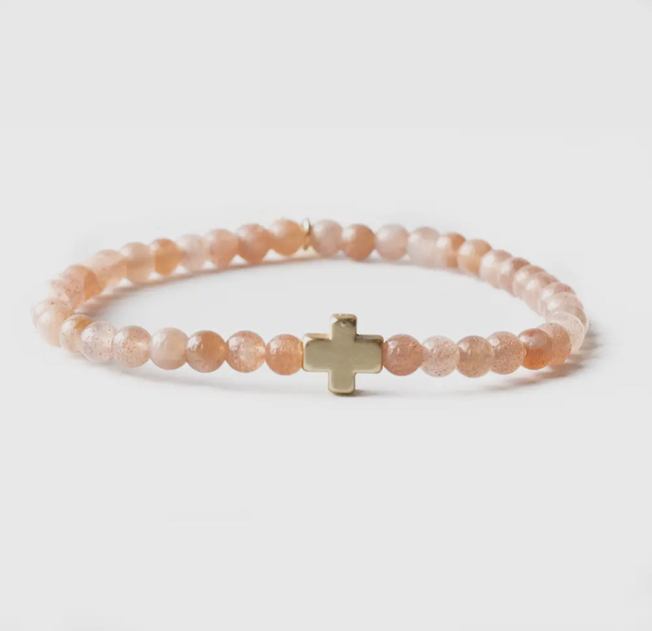 Faith Over Fear Sunstone Cross Bracelet