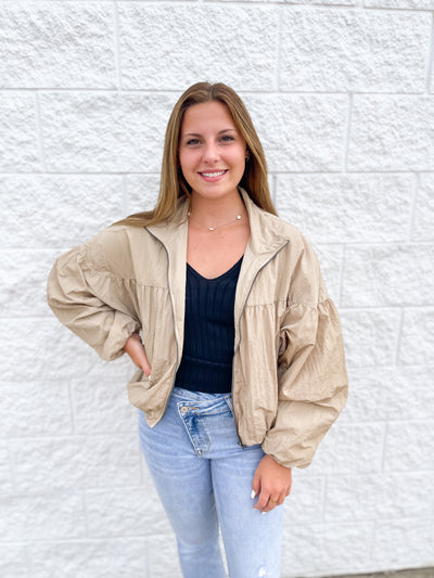 Coconut Milk Zip Up Jacket