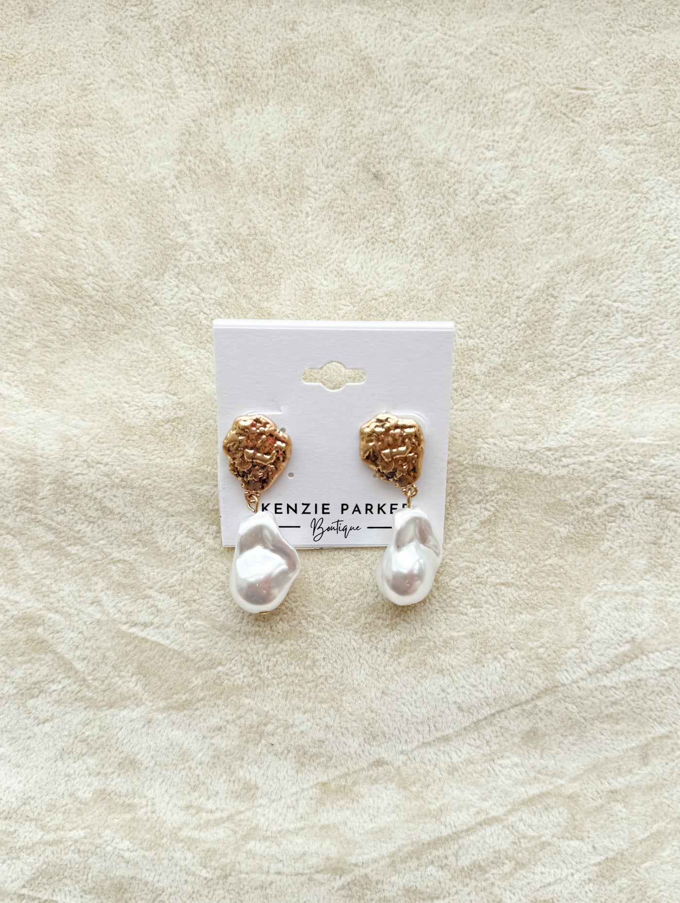Textured Pearl Drop Earrings