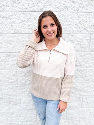 Marie Pullover Beige and Ivory