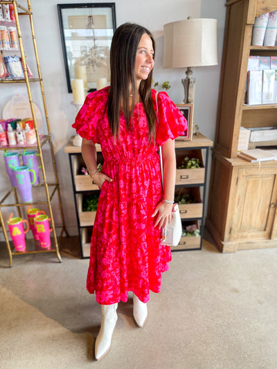 Umgee Red Mix Bethany Dress