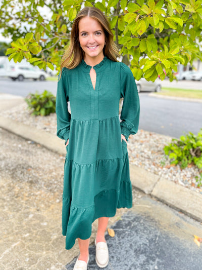 Hunter Green Evie Dress